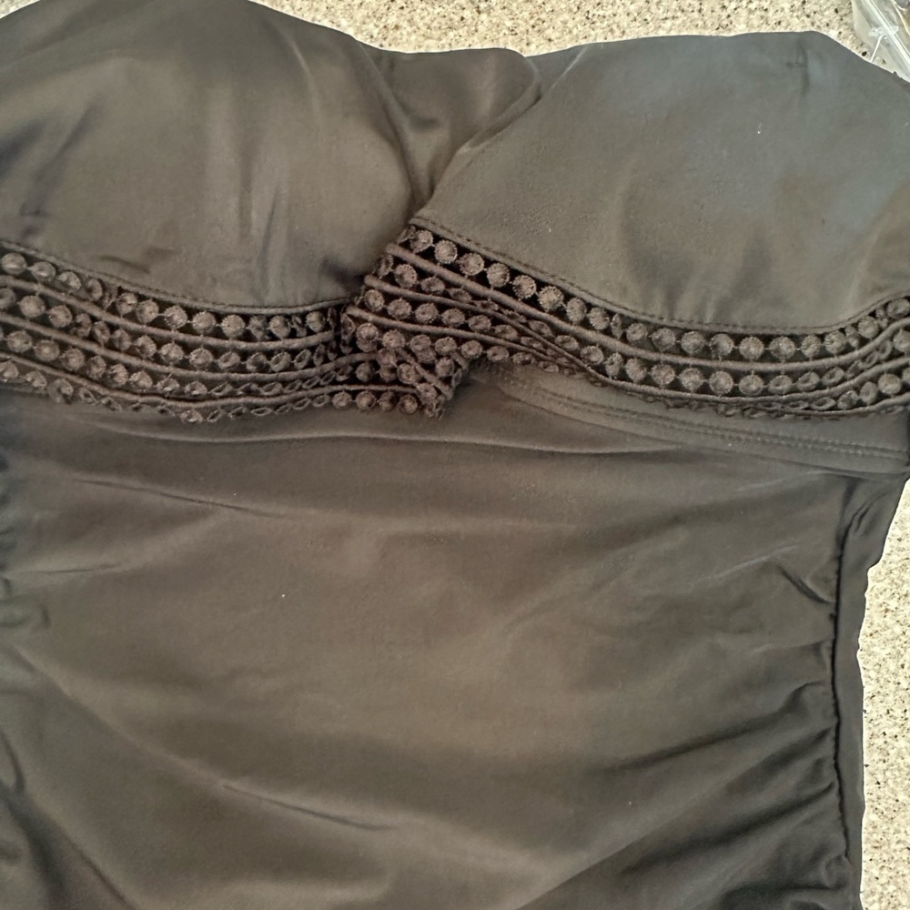 Elegant Black Swimsuit With Removable Straps.